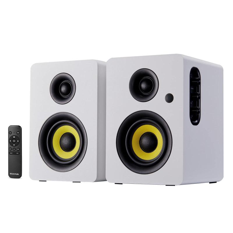 Sanyun SW206 80W アクティブ・デュアルモード・ブックシェルフスピーカー、4 in・制作室管する＆HiFi 流行り物、生い育つした 3D 音声活動の領域、6.35粍 TRS 平衡にする繋ぎ合わせる、Bluetooth 5.4、光