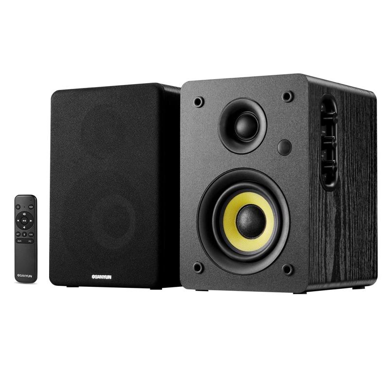 Sanyun SW206 80W アクティブ・デュアルモード・ブックシェルフスピーカー、4 in・制作室管する＆HiFi 流行り物、生い育つした 3D 音声活動の領域、6.35粍 TRS 平衡にする繋ぎ合わせる、Bluetooth 5.4、光