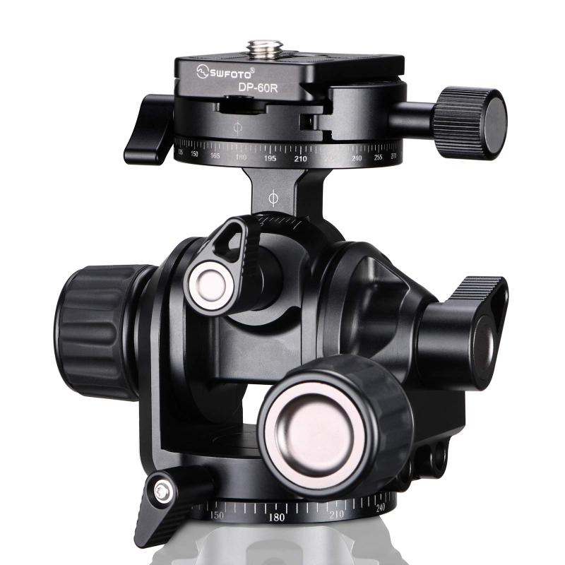 SWFOTO GH-PRO歯車雲台三脚見晴らし雲台耐荷重5KGまで組み上げる見晴らし活動写真に至適。