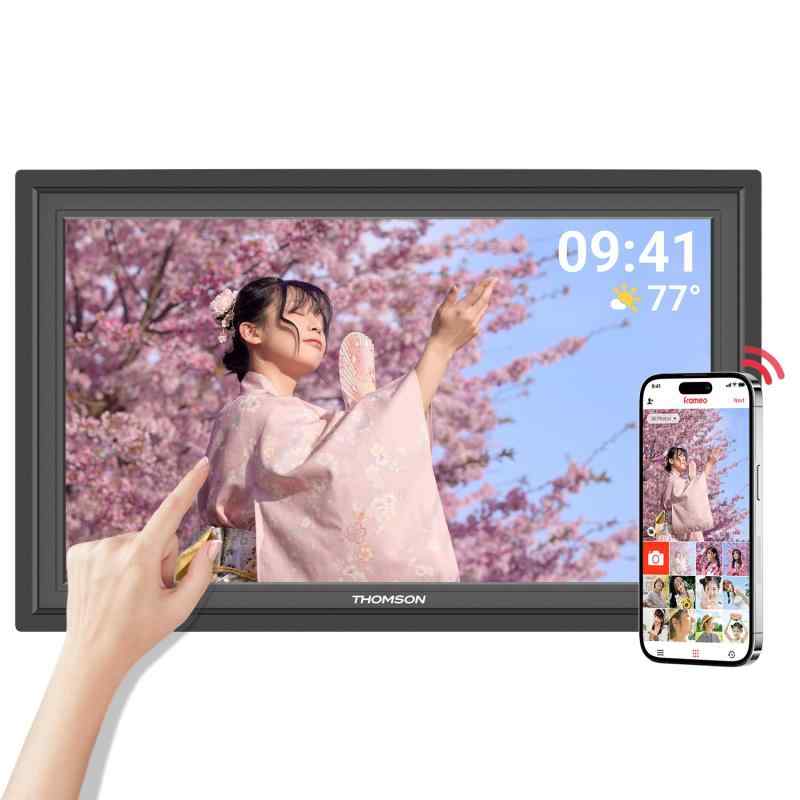 THOMSON デジタルフォトフレーム 15.6インチ 1920×1080 WiFi 32GB内蔵 タッチスクリーン 256GB SDカード/USBメモリ対応 自動回転 遠隔転送 SDカードは別途購入が必要|コストマーケット