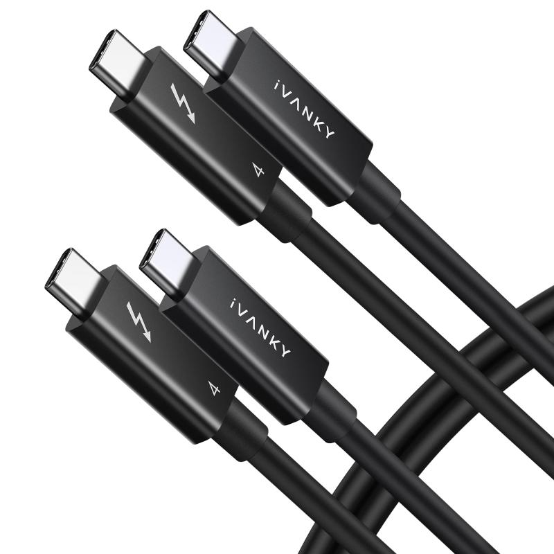 IVANKY Thunderbolt 4 ケーブル 0.7m&times;2本 240W急速充電 8K映像出力 40Gbps 高速データ転送 USB-C &amp; USB-C ケーブル iPhone17/Air/16/16e/15 充電 MacBook Air P｜コストマーケット