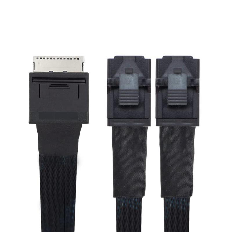 Cablec 50 糎 OCuLink PCIe PCI Express SFF-8611 8 x 8堀り割りからデュアルSFF-8643 固定ディスク 4 x SSDデータアクティブケーブル
