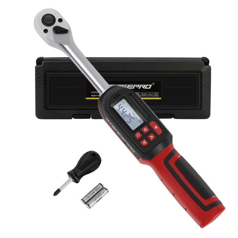 ATsafepro トルクレンチ デジタル 9.5 粍差込角(3/8in 3-60N.m) プリセット型 呼びりん\u0026amp;LED言いきかせる灯内蔵,トルクレンチタイヤ取り替えっこ、銀輪、自動二輪車、乗用車のメンテナンスツールキット、備品