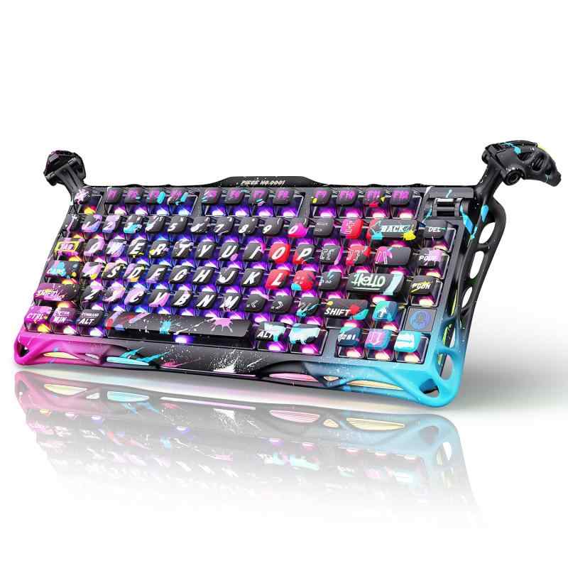 0.005mmラピッドトリガー搭載 GravaStar Mercury V75 PRO ゲーミングキーボード カスタムUFO磁気スイッチ 75%テンキーレス 8000Hz対応 0.125ms超低遅延 有線 着脱式ケーブル フルアルミフレーム US配列 ア｜コストマーケット