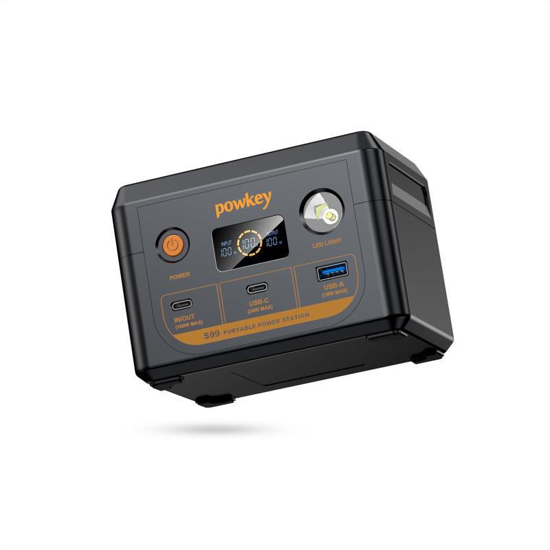 Powkey 携帯型ワット数 100W ぽーたふるワット数 大静電容量 携帯型乾電池 小型移動性ワット数 身寄り用 アウトドア用