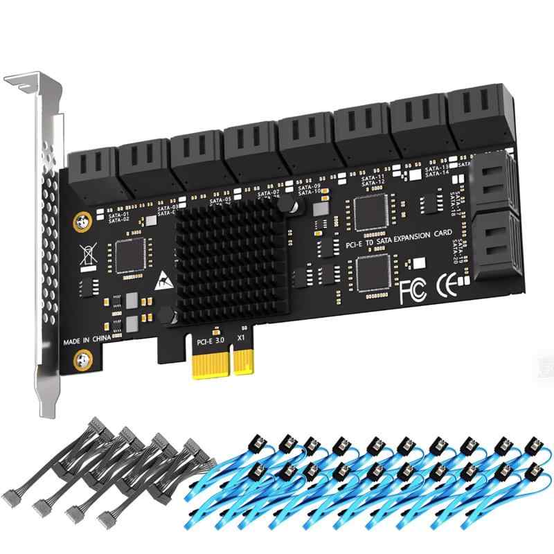 GLOTRENDS SA3120-C 20界面 増設ゲーム盤 PCIe X1 SATA取りひろげる歌留多、SATAおよびワット数有線テレビ付き添い人、Windows、リナックス、Mac os、NAS相応う