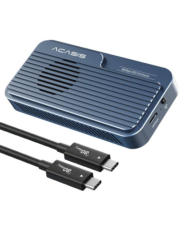 ACASIS 80Gbps M.2 NVMe SSDエンクロージャ、（冷やかす気違い積み上げる） m.2 ssd 外後ばらい入れもの Thunderbolt5 /4/3/USB4 V2.0、4 V1.0、3.2/3.1/3.0相応う ssd 外後ばらい入れもの MacBook