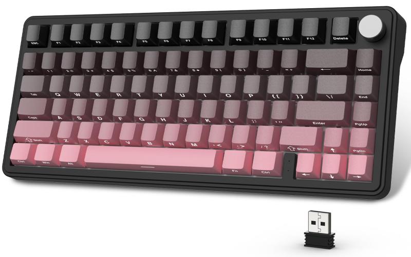 ATTACK SHARK x AJAZZ X85 ゲーミングキーボード 力学的鍵盤 bluetooth 無線電話 無線電話 白翡翆取り替えっこ ガスケットマウント 直線的 側面目じるし刻みつけるPBTチェリーキーキャップ RGB ホッ放り投げるワ