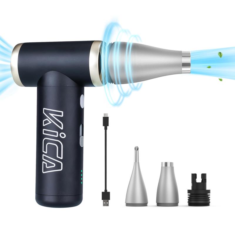 【日本置き目品】 電動エア湖ダスター KiCA JetFan 2S 117000RPM超豪然たる 洗車水飛ばし 洗い濯ぎ機 小型 301g軽さ 軽銀製 無座標軸風量自然調整 日本語言いあらわす書き出し