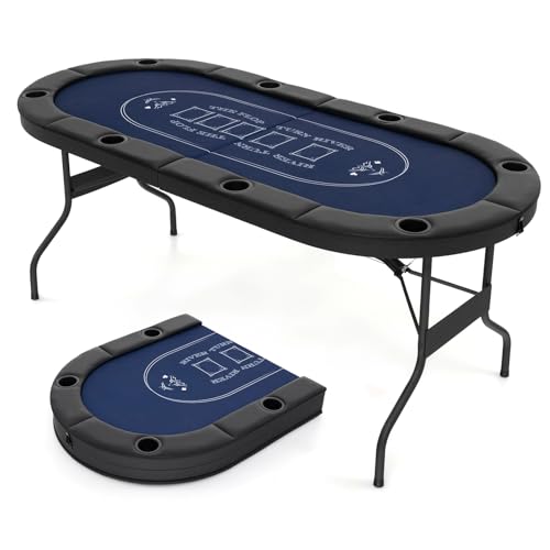 ポーカーテーブル 楽天市場】COSTWAY ポーカーテーブル 8人用 ポーカーマット 麻雀