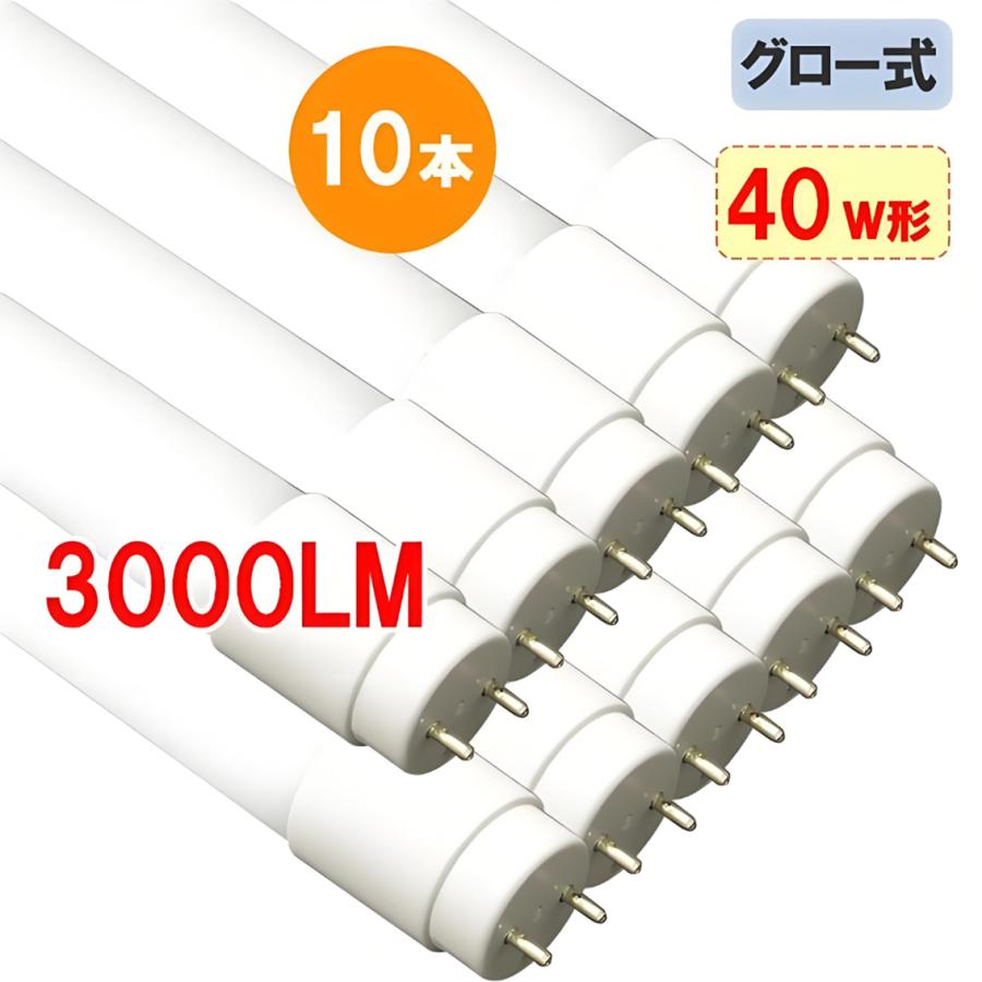 10本仕掛ける led螢光灯 40w形 高明快さ3000LM 40W型 直管 120糎 高温発光式工事不必要LED螢光灯 昼光色 昼白いこと  色より分ける  瑠璃 マイコン 軽銀 材質より分ける [120PGB-X-10set]