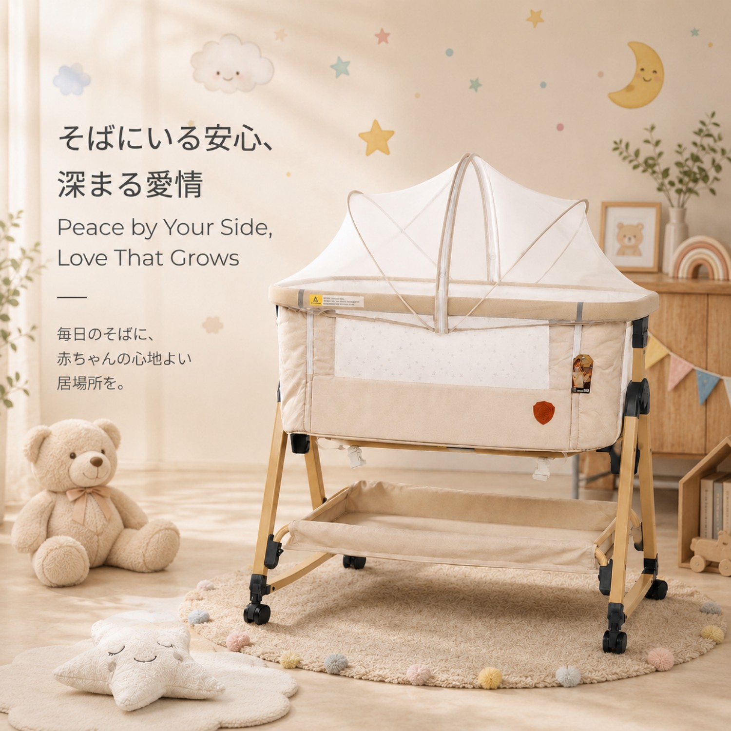 HZDMJ ベビーベッド 折りたたみ 添い寝 新生児 ベッド 持ち運び 移動式