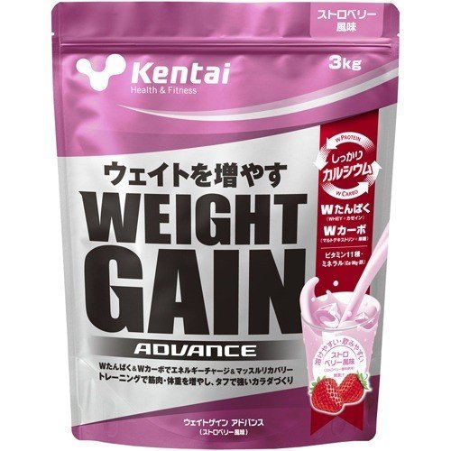 【kentai】 ウェイトゲインアドバンス ストロベリー風味 3kg 【ケンタイ】【プロテイン】