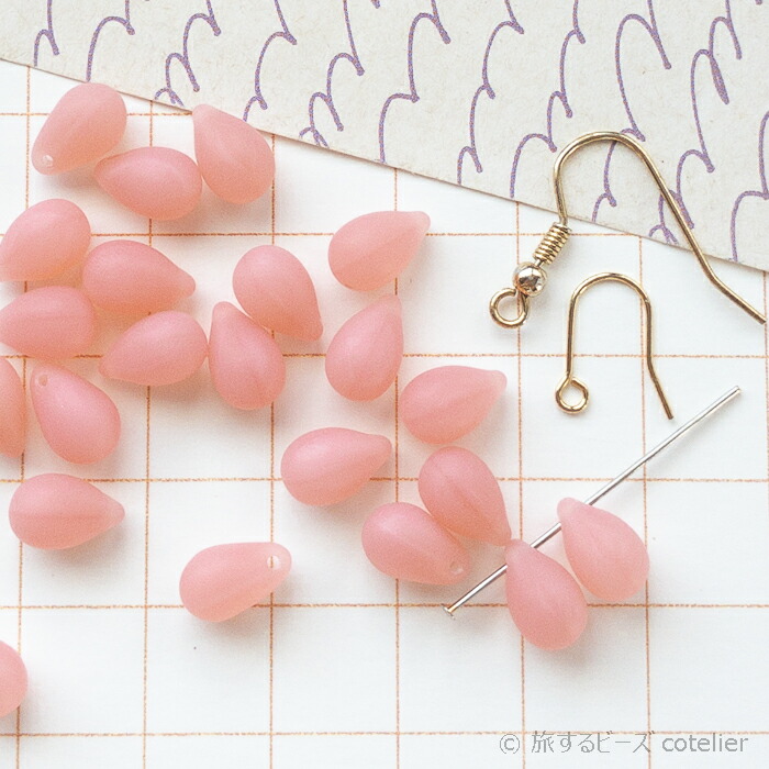 楽天市場】チェコビーズ 【6x9mm 18個】 CWレッドラスター ピンク