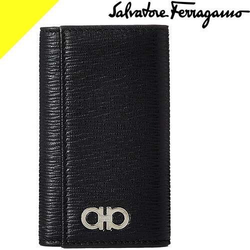 メンズ キーホルダー Salvatore ブラック 黒 男性 バッグ 小物 ブランド雑貨 キーケース キーホルダー キーケース Salvatore フェラガモ プレゼント 6連 Gancio 本革 ダブルガンチーニ Ferragamo サルヴァトーレフェラガモ のキーケース Cotonas