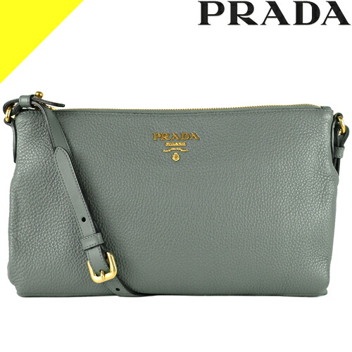 プラダ バッグ ショルダーバッグ レディース 女性 斜め掛け 肩掛け 本革 レザー 灰色 グレー PRADA LEATHER SHOULDER BAG 1BH050 2BBE|Cotonas(コトナス)