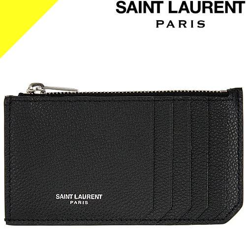 サンローラン　コインケース　ジップ　ロゴ　ブラック サンローラン SAINT LAURENT フラグメントケース 小銭入れ