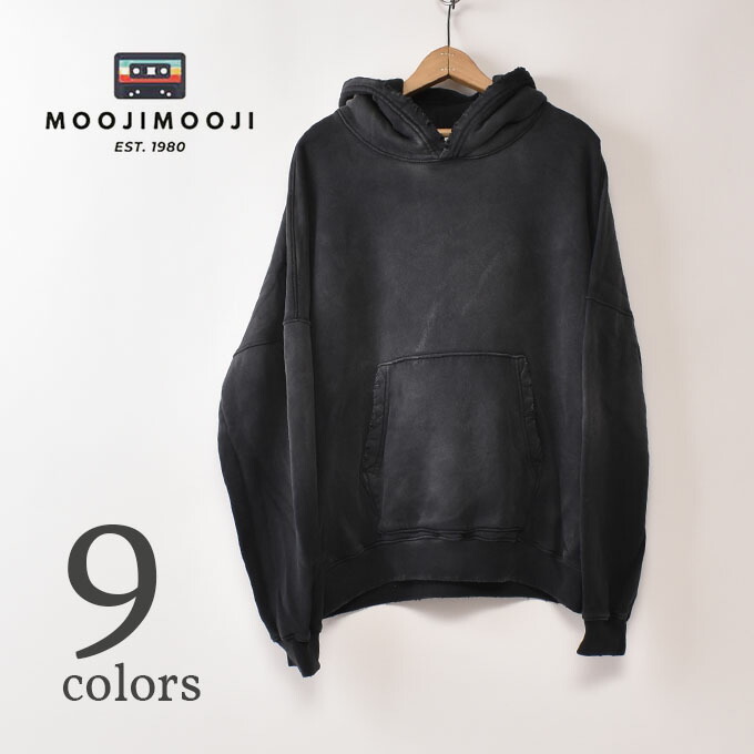 MOOJIMOOJI / OVERSIZED CROP HOODIE AGEDムージームージー / オーバーサイズ クロップ フーディー エイジド パーカー 全9色｜Cott