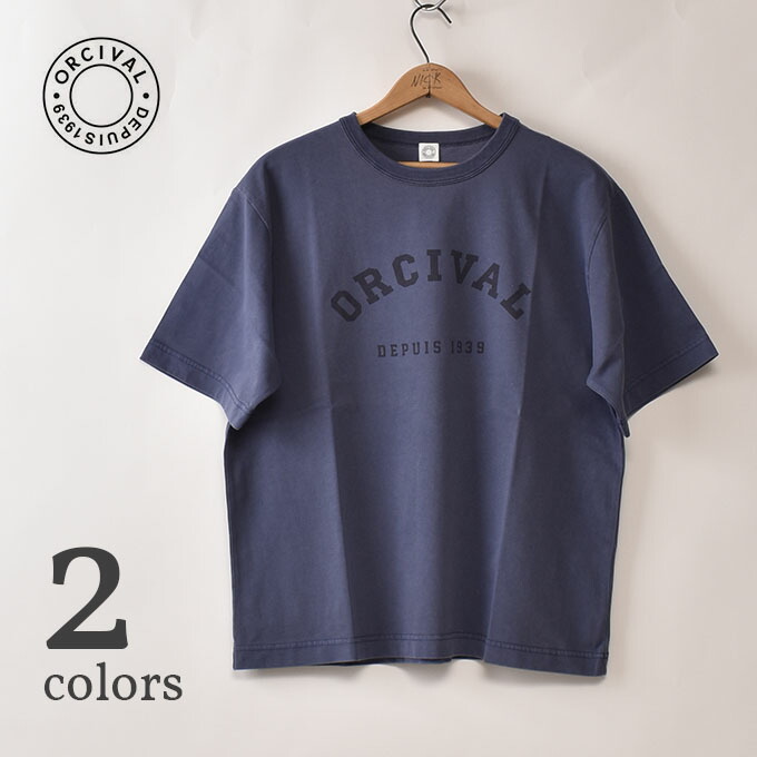 オーシバル / メンズ プルオーバー編み物 刷り上げる プルオーバー (OR-C0525TAB) ORCIVAL / Men\u0027s Jersey Knit Compact Print T-shirt 全2色z10x