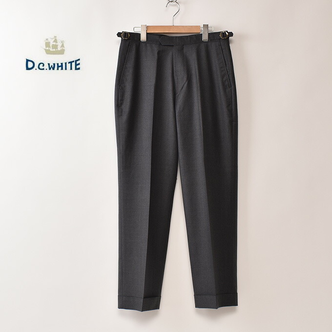 DC WHITE / DRESS TROPICAL TROUSER (D261855) / M GRAY (15)DC白いこと ディーシーホワイト / ドレストロピカルトラウザー 羊毛ズボン下 / M薄墨色