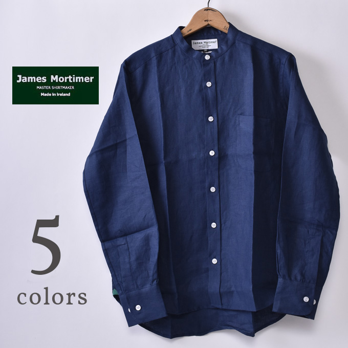 楽天市場 30 Off Sale James Mortimer ジェームスモルティマーband Collar Shirts バンドカラーカラー シャツcomfort Fit コンフォートフィットirish Linen アイリッシュリネン 麻全5色 Cott