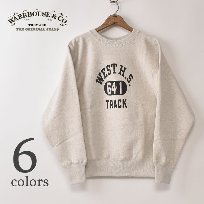 WARE HOUSE / Lot 483 WEST H.S. CREW NECK SWEAT SHIRTS御召しもの棲み家 / WEST H.S. クルーネックスウェット プリントスウェット リバースウェーブスタイル 全6色