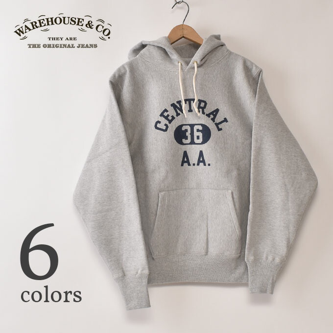 ★20％OFF SALE！WARE HOUSE / Lot 484 CENTRAL SWEAT HOODIE御召しもの住み家 / 中心的 スウェットパーカー リバースウェーブスタイル 全6色