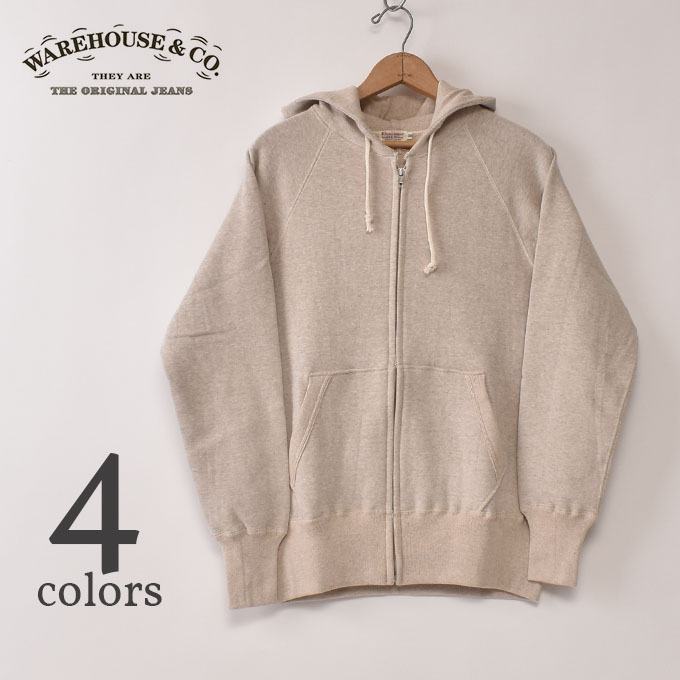 ★20％OFF SALE！WARE HOUSE / Lot 496  PLAIN RAGLAN FREEDOM FULL ZIP HOOD御召しもの住み家 /  Lot 496 無地 ラグランフリーダムフルジップフード 全4色
