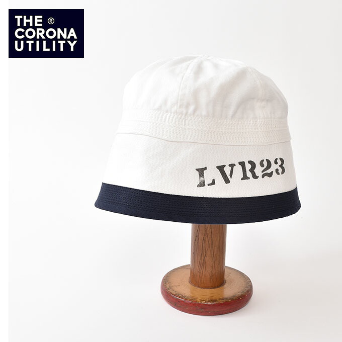 THE CORONA UTILITY / CA010-25-03 NAVY HAT / Off White w/ Navy Ribbonコロナユーティリティ / ネイビー ハット / オフホワイト ネイビーリボン[ネコポス対応]｜Cott