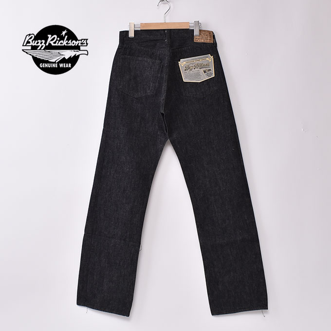 BUZZRICKSON'S / Lot No. BR43042 / WILLIAM GIBSON COLLECTION / WORLD WAR II BLACK DENIM WAIST OVERALLS / 411A) ONE WASH バズリクソンズ / ウイリアムギブソンコレクション / 対戦モデル ブラックジーンズ ブラックデニム ワンウォッシュ / ブラック
