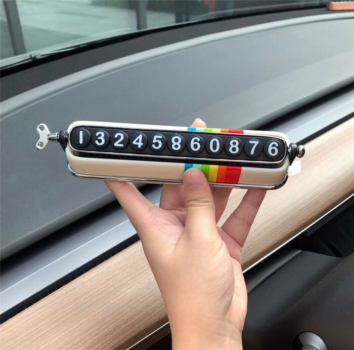 「クーポンで10％オフ」 電話番号プレート 一時駐車 電話番号カード 車載 レインボー 滑り止め 掲示 駐車ナンバープレート 連絡先 飾り 高級 父の日 室内 屋外 軽量 アクセサリー 飾り カー用品 カーアクセサリー 多機能ナンバープレート