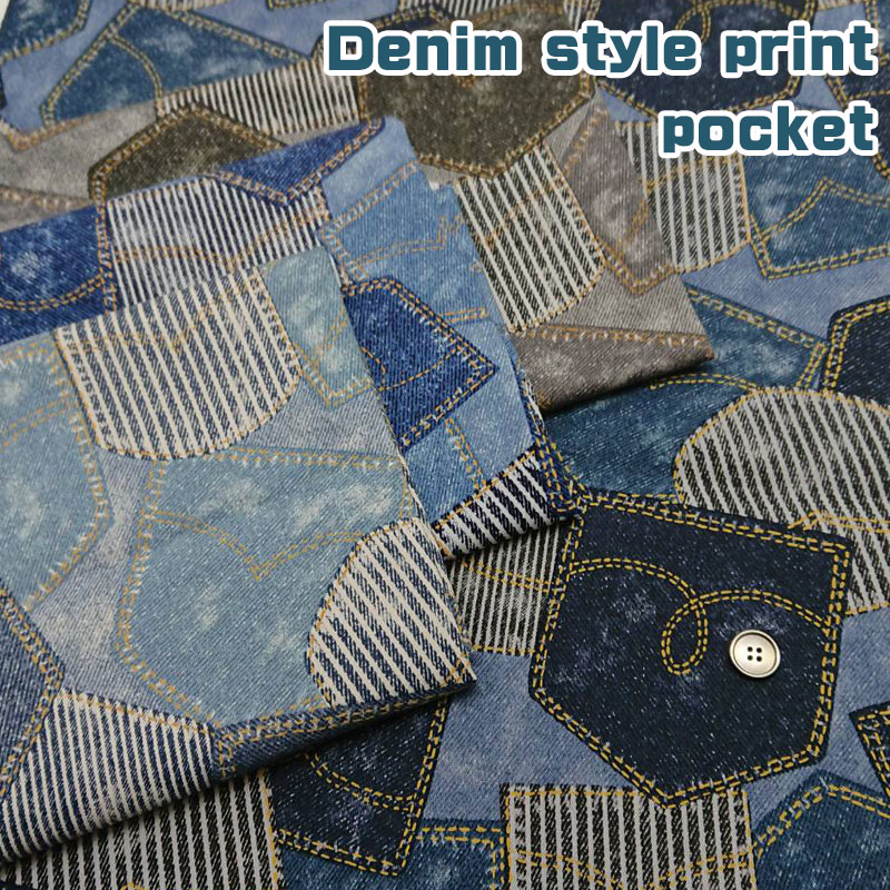 楽天市場】デニムポケットパッチランダム ネイビー オックス生地