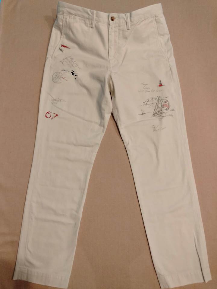 Polo Ralph Laurenピンストライプ リネン パンツ 新品 RALPH LAUREN ラルフローレン ストライプ リネン パンツ 2