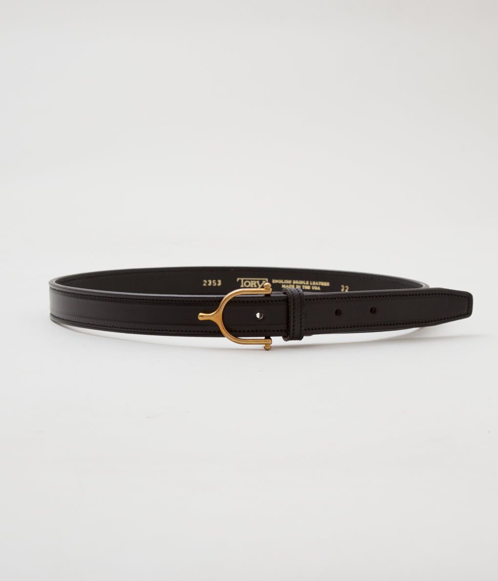 TORY LEATHER \u0027【2353】1\u0027SPUR BUCKLE BELT\u0027(BLACK×BRASS)