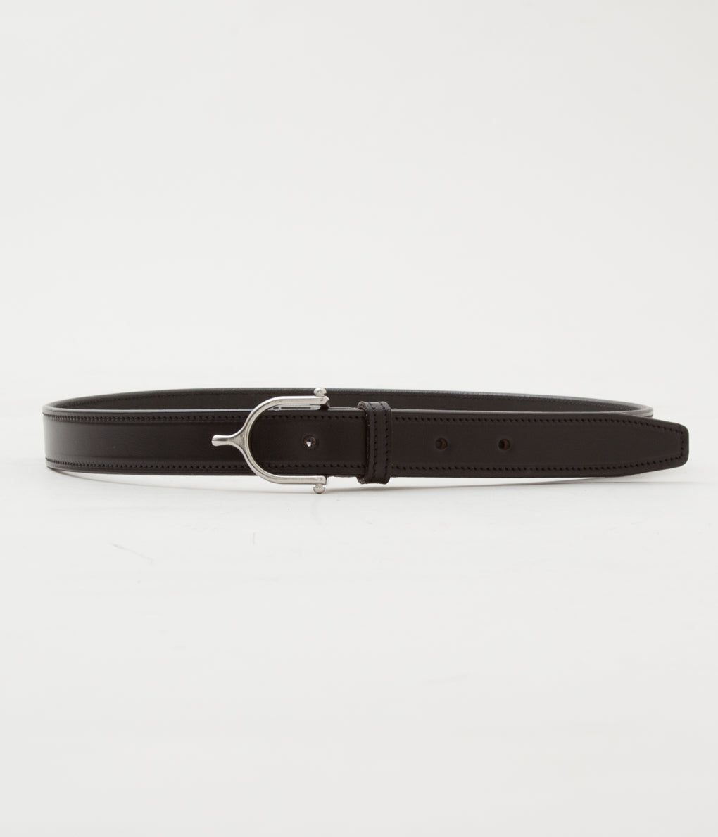 TORY LEATHER \u0027【2717】1\u0027SPUR BUCKLE BELT\u0027(BLACK×NICKEL)