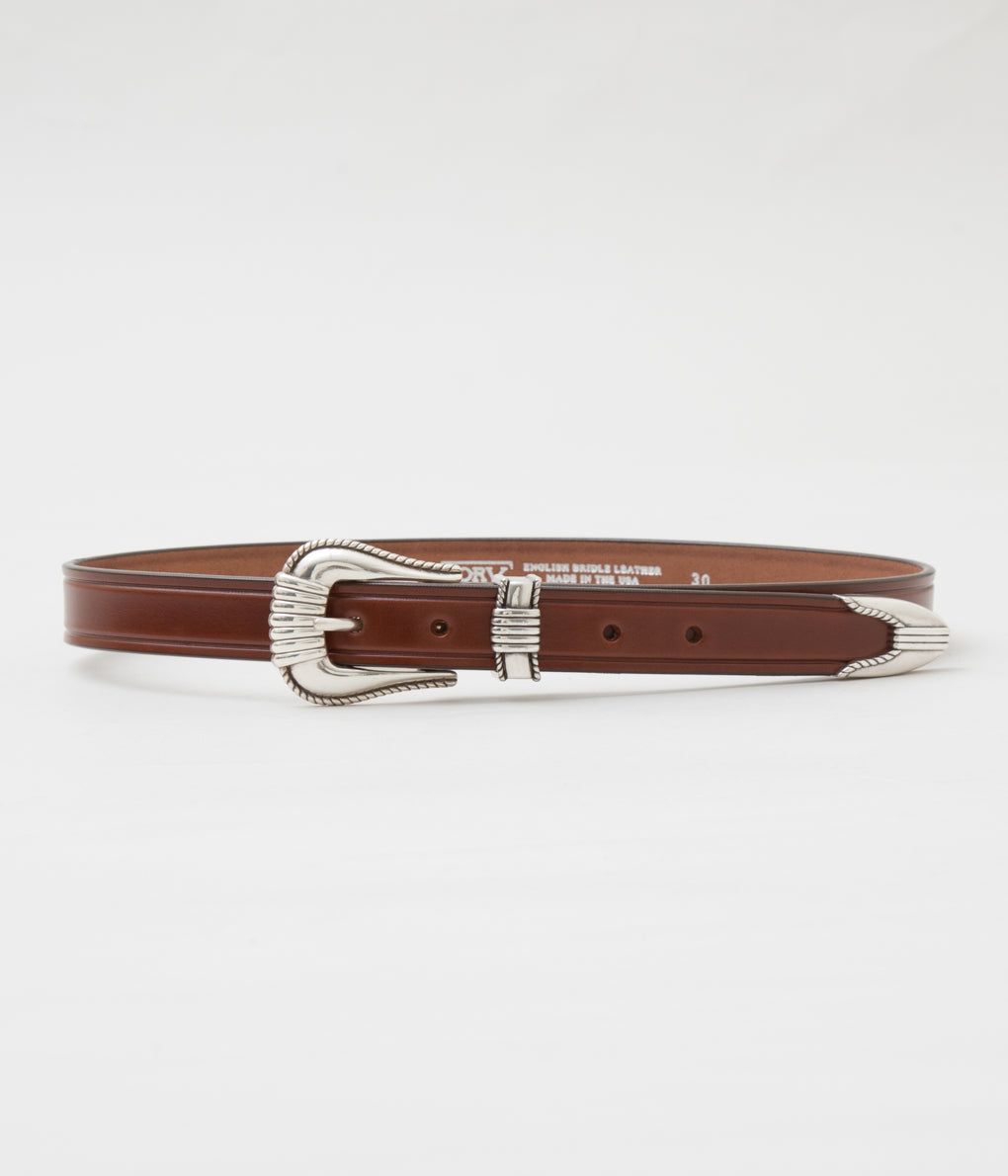 TORY LEATHER \u0027【3093】3-PIECE SILVER BUCKLE BELTS\u0027(OAKBARK/NICKEL)
