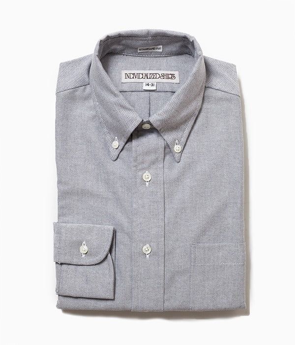 INDIVIDUALIZED SHIRTS \u0027CAMBRIDGE OXFORD STANDARD FIT BUTTON DOWN SHIRT(LT GREY)\u0027