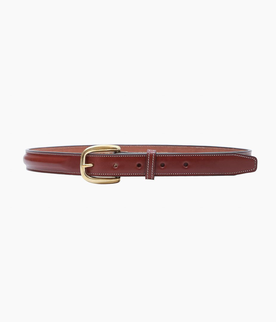 TORY LEATHER \u0027\u00272163 CLASSIC BRIDLE LEATHER RAISED BELT\u0027\u0027 (OAKBARK/BRASS)