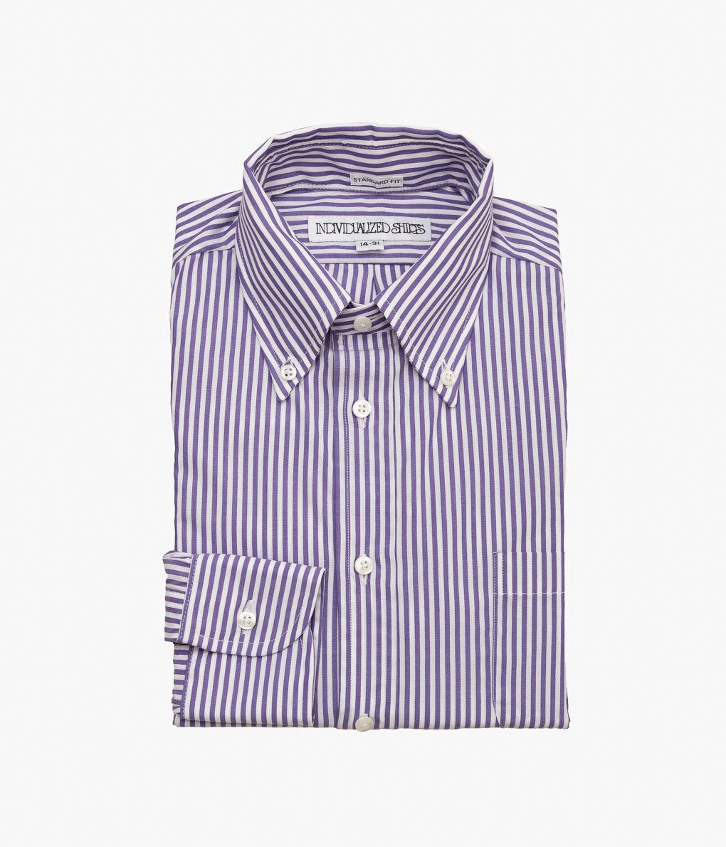 INDIVIDUALIZED SHIRTS オープンカラーシャツ ストライプ Individualized shirts】別注 / ストライプ バンドカラーシャツ