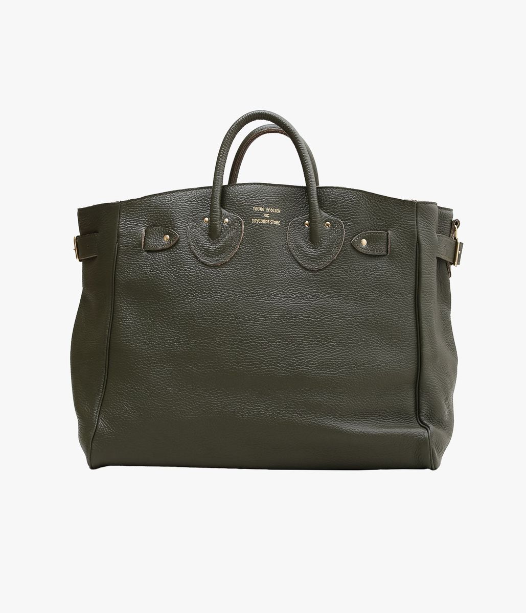 YOUNG&OLSEN THE DRYGOODS STORE ''EMBOSSED LEATHER BELTED TOTE M'' (KHAKI)｜THE STORE by maidens 20,236円