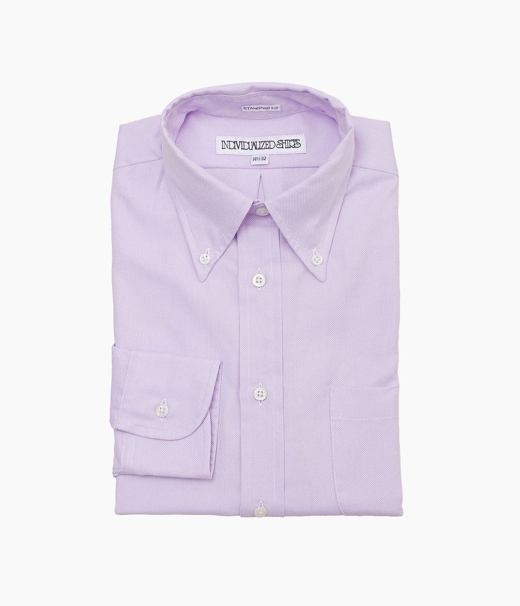 INDIVIDUALIZED SHIRTS ''PIMA DOBBY CLOTH(STANDARD FIT BUTTON DOWN SHIRT)'' (LILAC)｜THE STORE by maidens
