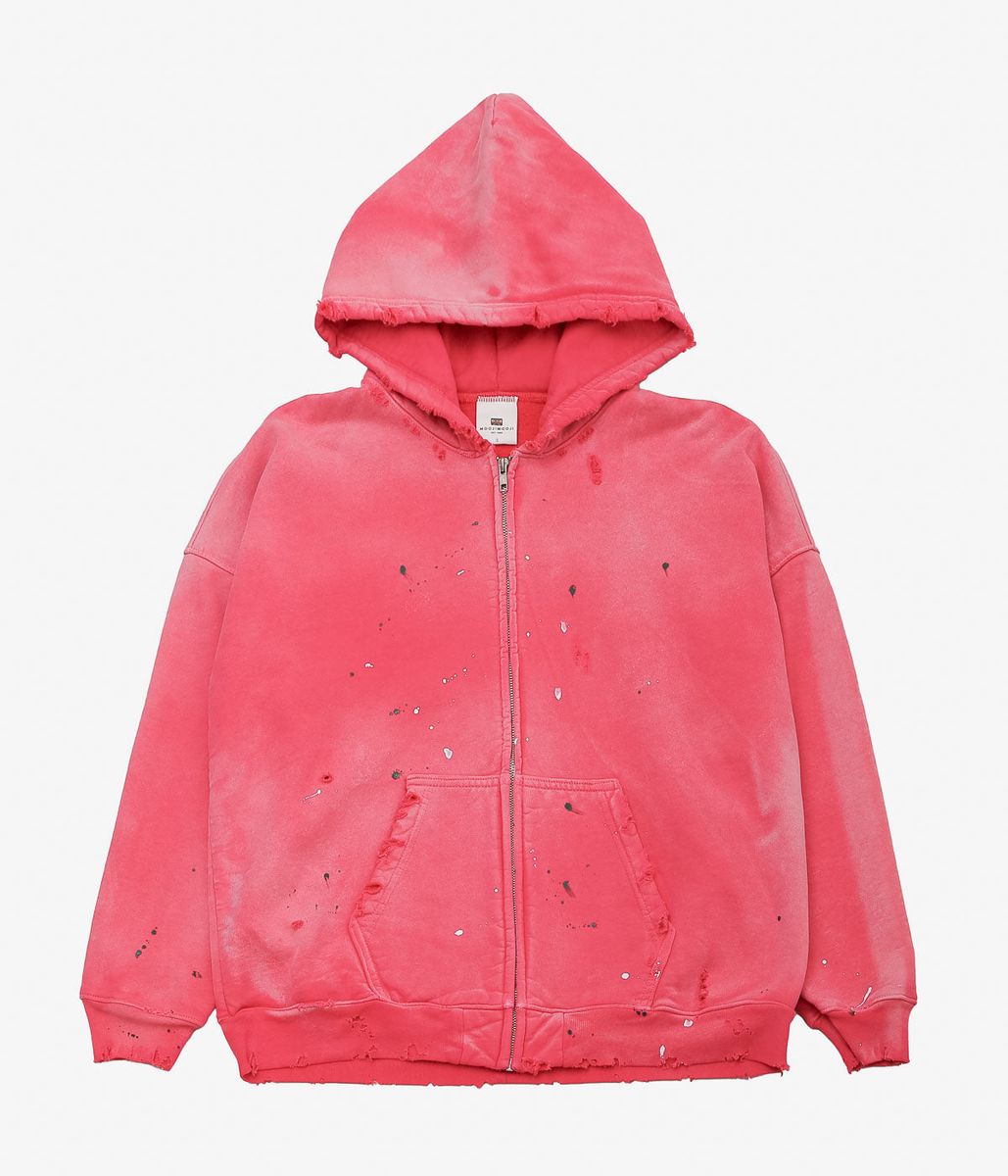 MOOJI MOOJI \u0027\u0027OVERSIZE ZIP UP HOODIE STREET\u0027\u0027 (RED)