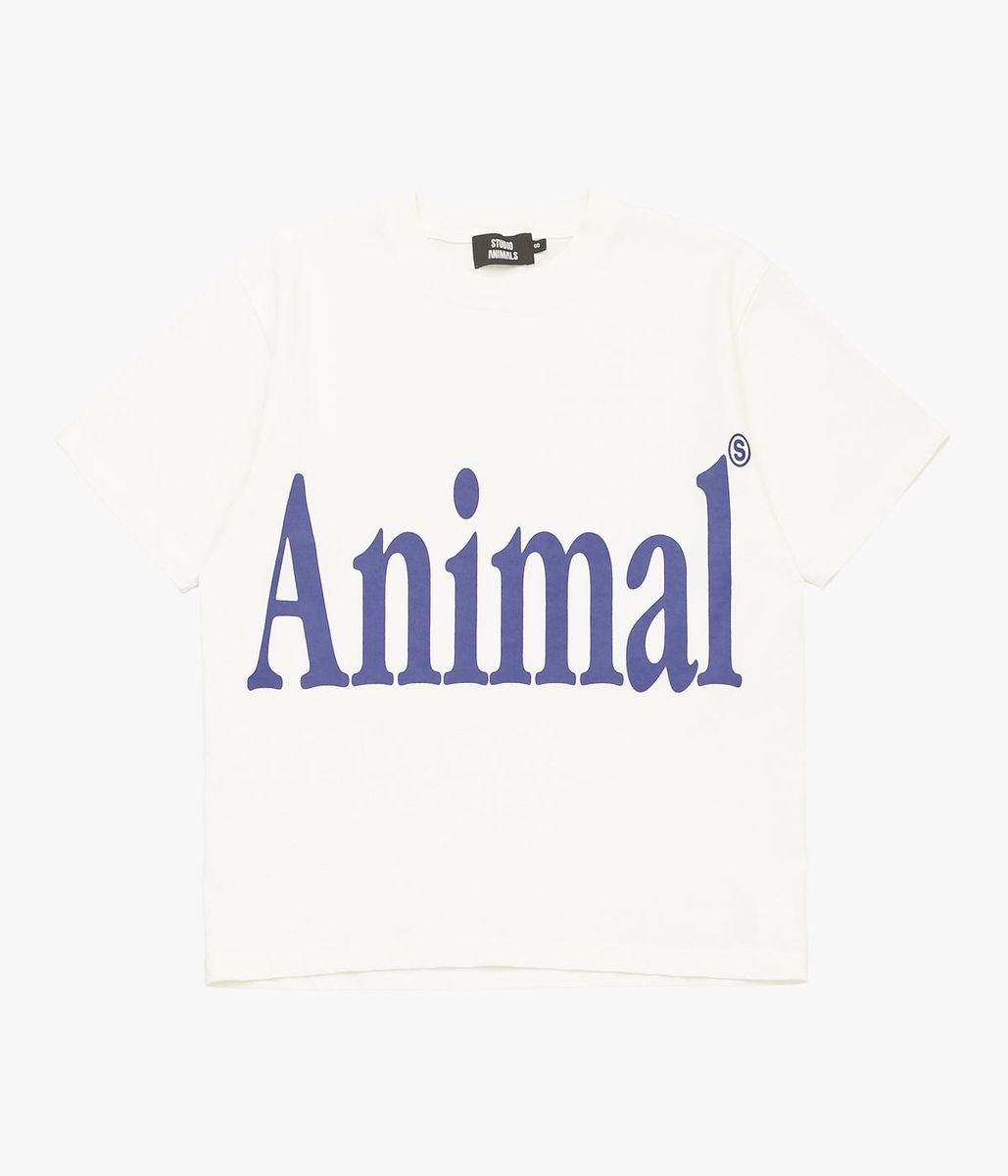 STUDIO ANIMALS \u0027\u0027“ANIMALS LETTER” T-SHIRT SOLID PRINT\u0027\u0027 (NATURAL)