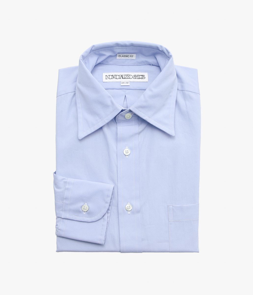 INDIVIDUALIZED SHIRTS ''IMPERIAL BROAD CLOTH(CLASSIC FIT JFK COLLAR SHIRT)'' (BLUE)｜THE STORE by maidens