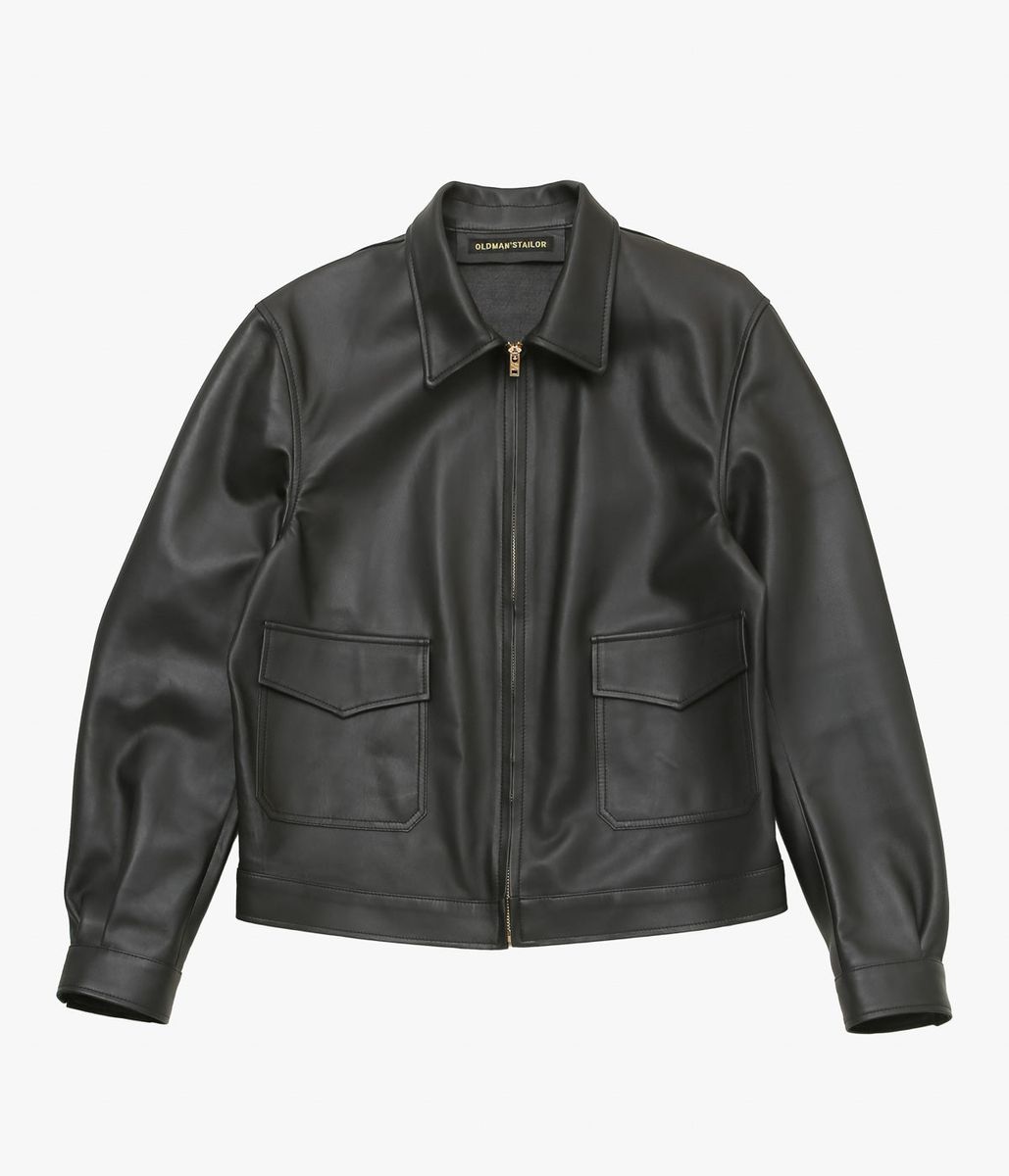 OLDMAN TAILOR HEEP LEATHER BLOUSON (BLACK)