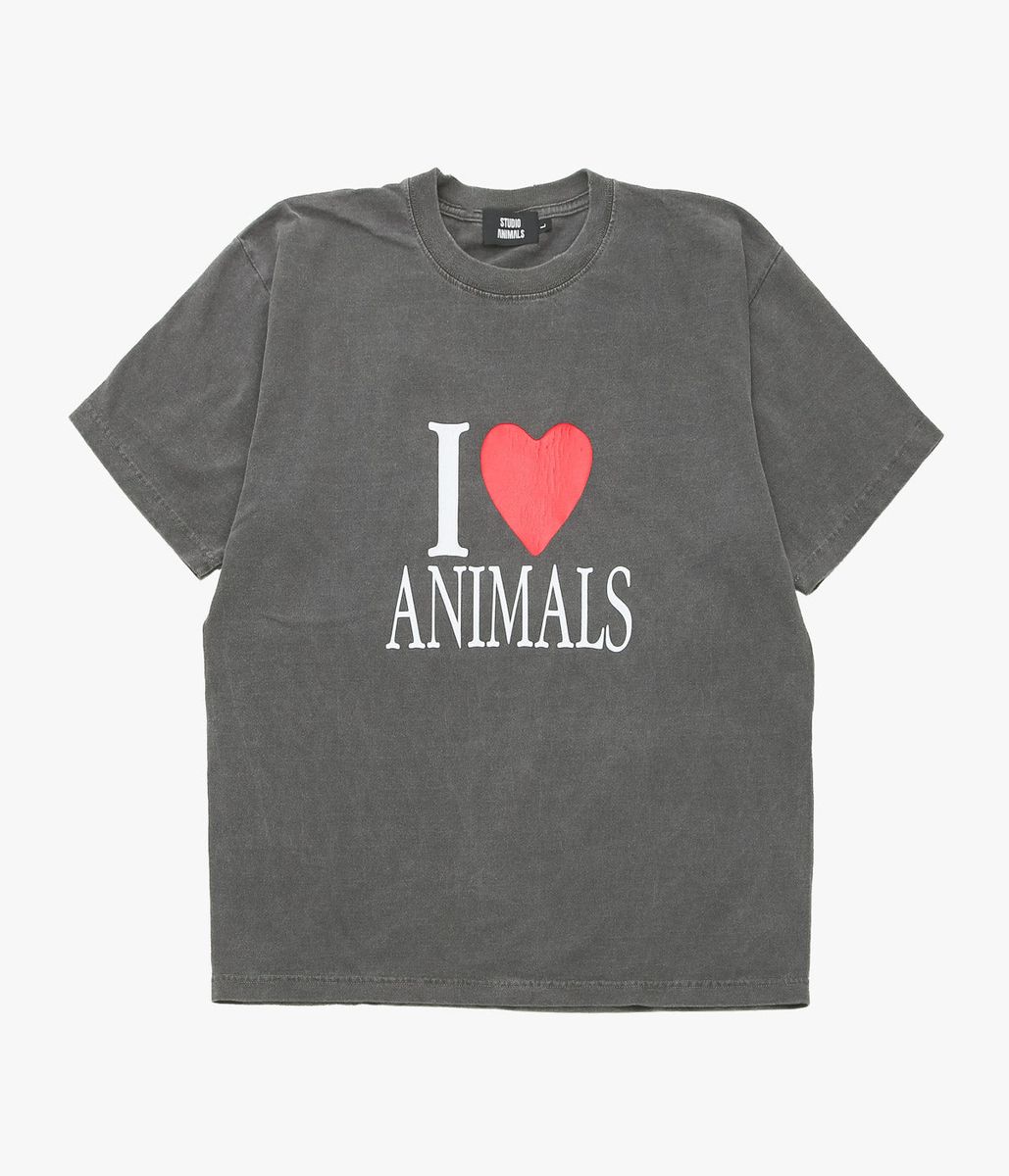 STUDIO ANIMALS \u0027\u0027“LOVE” T-SHIRT\u0027\u0027 (FADED BLACK)