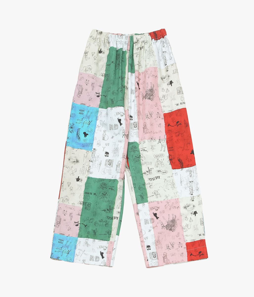 OLDMAN\u0027S TAILOR \u0027\u0027MOSAIC GRAFFITI RELAXED GUM PANTS\u0027\u0027 (MULTI)