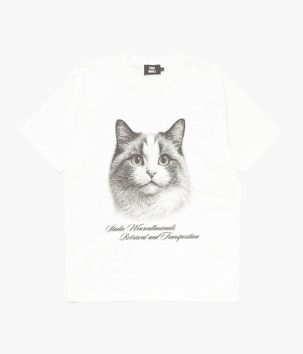 STUDIO ANIMALS \u0027\u0027“CAT” T-SHIRT\u0027\u0027 (NATURAL)