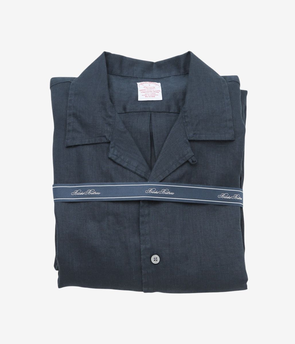 BROOKS BROTHERS \u0027\u0027LINEN SHORT PAJAMA \u0027\u0027 (NAVY)