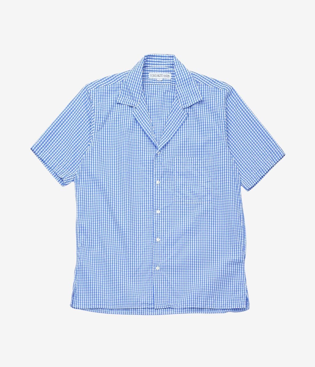 INDIVIDUALIZED SHIRTS \u0027\u0027GINGHAM CHECK CAMP COLLAR S/S\u0027\u0027 (BLUE) メンズファッション-トップス-ワイシャツ